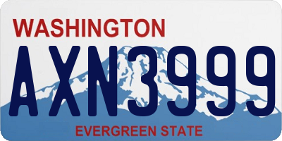 WA license plate AXN3999