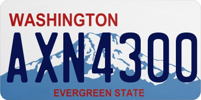WA license plate AXN4300