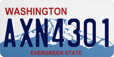 WA license plate AXN4301