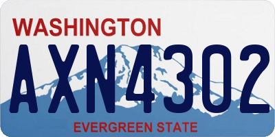 WA license plate AXN4302