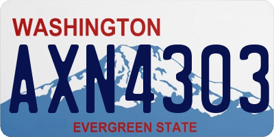 WA license plate AXN4303