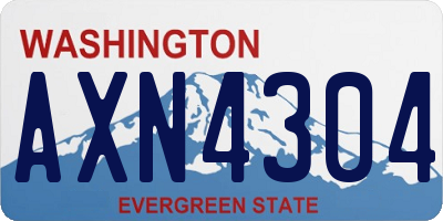 WA license plate AXN4304