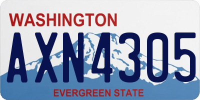 WA license plate AXN4305