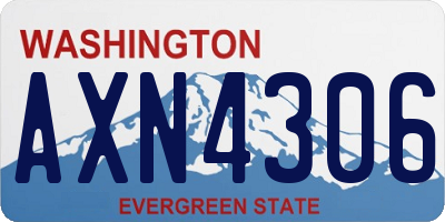 WA license plate AXN4306