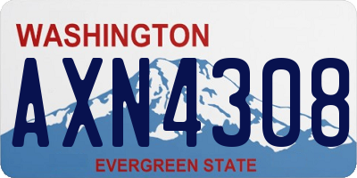 WA license plate AXN4308