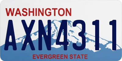 WA license plate AXN4311