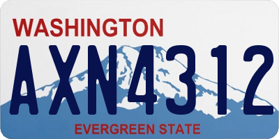 WA license plate AXN4312
