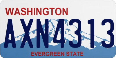 WA license plate AXN4313