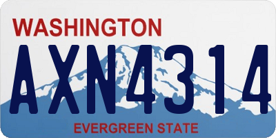 WA license plate AXN4314