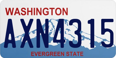 WA license plate AXN4315