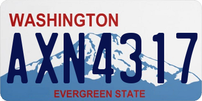 WA license plate AXN4317