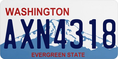 WA license plate AXN4318