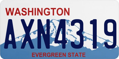 WA license plate AXN4319