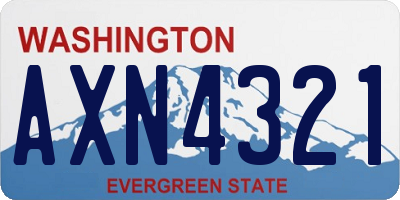 WA license plate AXN4321