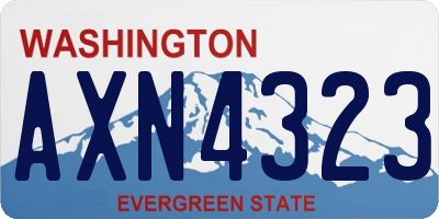 WA license plate AXN4323