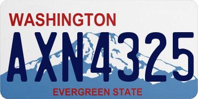 WA license plate AXN4325