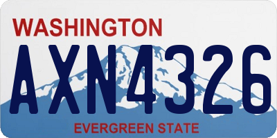 WA license plate AXN4326