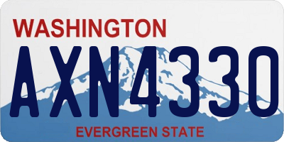 WA license plate AXN4330