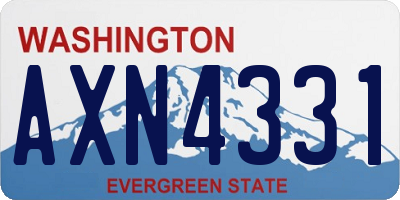 WA license plate AXN4331