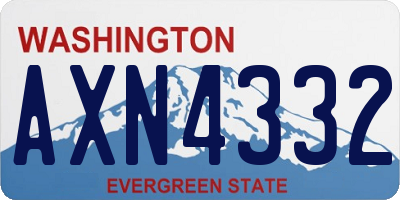 WA license plate AXN4332