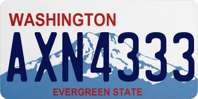 WA license plate AXN4333