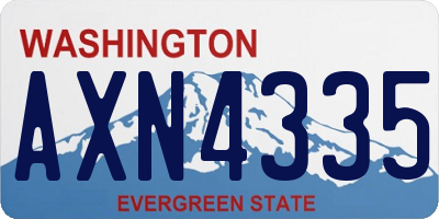 WA license plate AXN4335