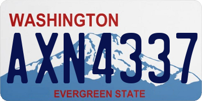 WA license plate AXN4337
