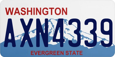WA license plate AXN4339
