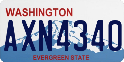 WA license plate AXN4340