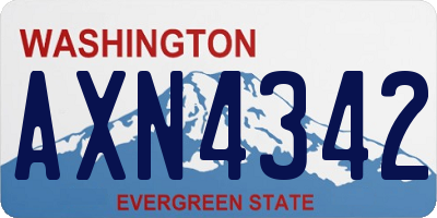 WA license plate AXN4342