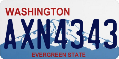 WA license plate AXN4343