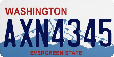 WA license plate AXN4345