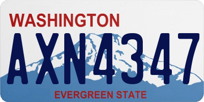 WA license plate AXN4347