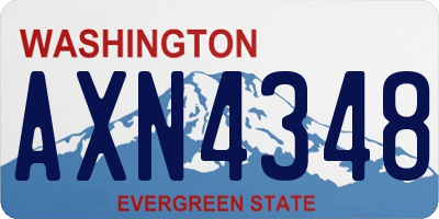 WA license plate AXN4348