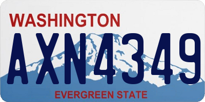 WA license plate AXN4349