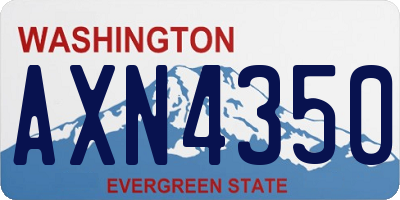 WA license plate AXN4350