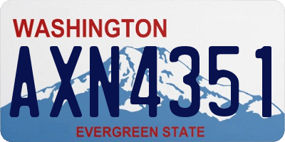 WA license plate AXN4351