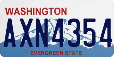 WA license plate AXN4354