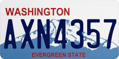 WA license plate AXN4357
