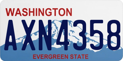 WA license plate AXN4358