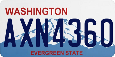 WA license plate AXN4360