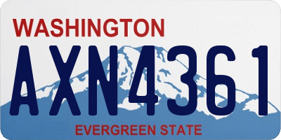 WA license plate AXN4361