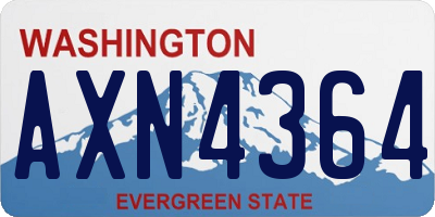 WA license plate AXN4364