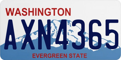 WA license plate AXN4365