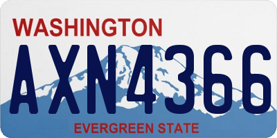 WA license plate AXN4366
