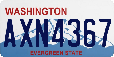 WA license plate AXN4367