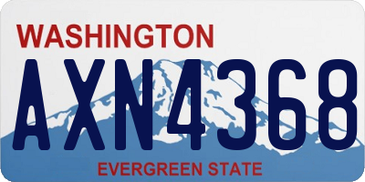 WA license plate AXN4368