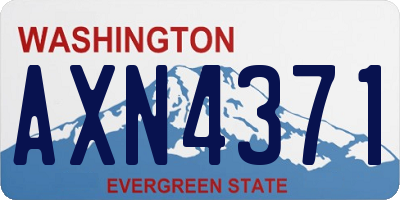 WA license plate AXN4371