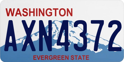 WA license plate AXN4372