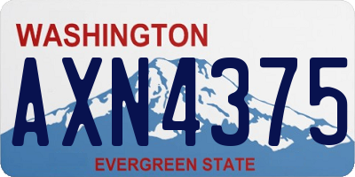 WA license plate AXN4375